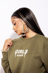 Girls Tour Crewneck - Olive