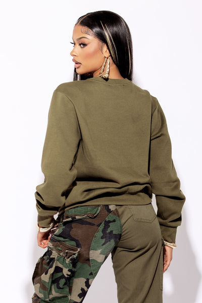 Girls Tour Crewneck - Olive