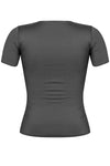 Black Short Sleeve Solid Top
