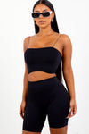 Black Basic Thin Strap Bandeau