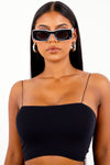 Black Basic Thin Strap Bandeau
