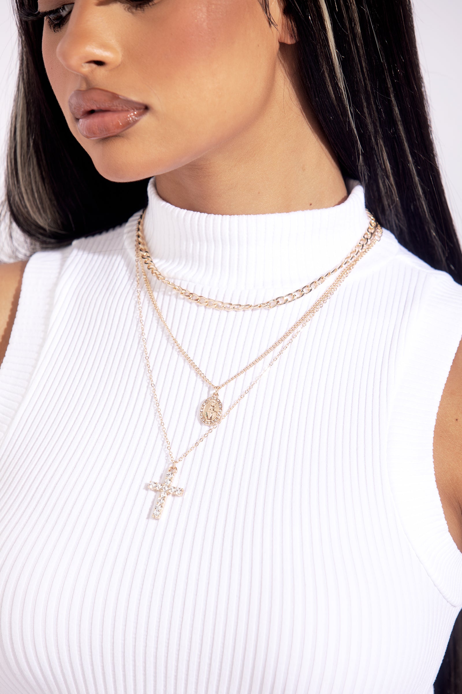 Gold Layered Jesus Piece Necklace
