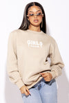 Girls Tour Crewneck - Tan