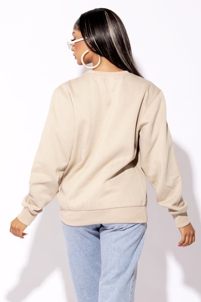 Girls Tour Crewneck - Tan