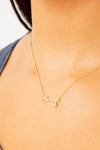 Cancer Nameplate Necklace - Gold