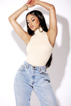Nude Basic Mock Neck Top