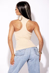 Nude Basic Mock Neck Top