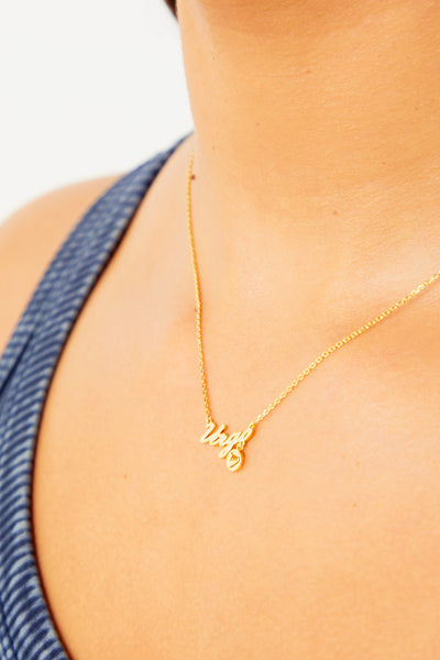 Virgo Nameplate Necklace - Gold
