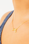 Gemini Nameplate Necklace - Gold