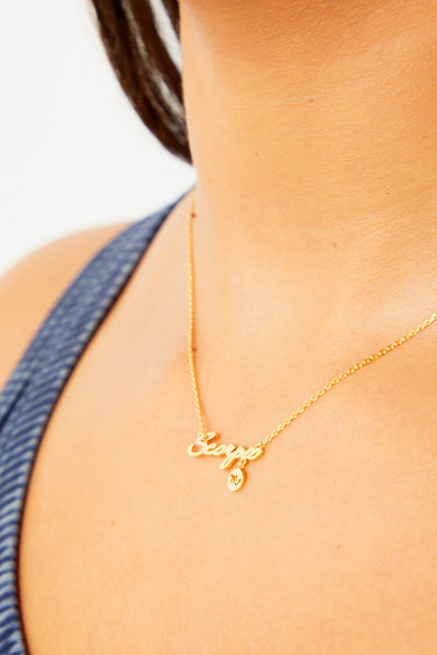 Scorpio Nameplate Necklace - Gold