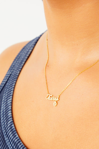 Taurus Nameplate Necklace - Gold