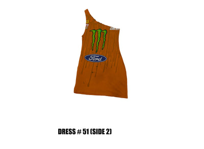 Reconstructed One Shoulder Racing Dress