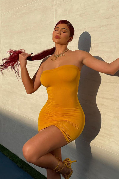 Tube Top Dress- Mustard