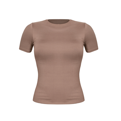 Mocha Short Sleeve Solid Top