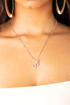 Mini Diamond N Cursive Pendant- Silver