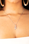 Mini Diamond L Cursive Pendant- Silver