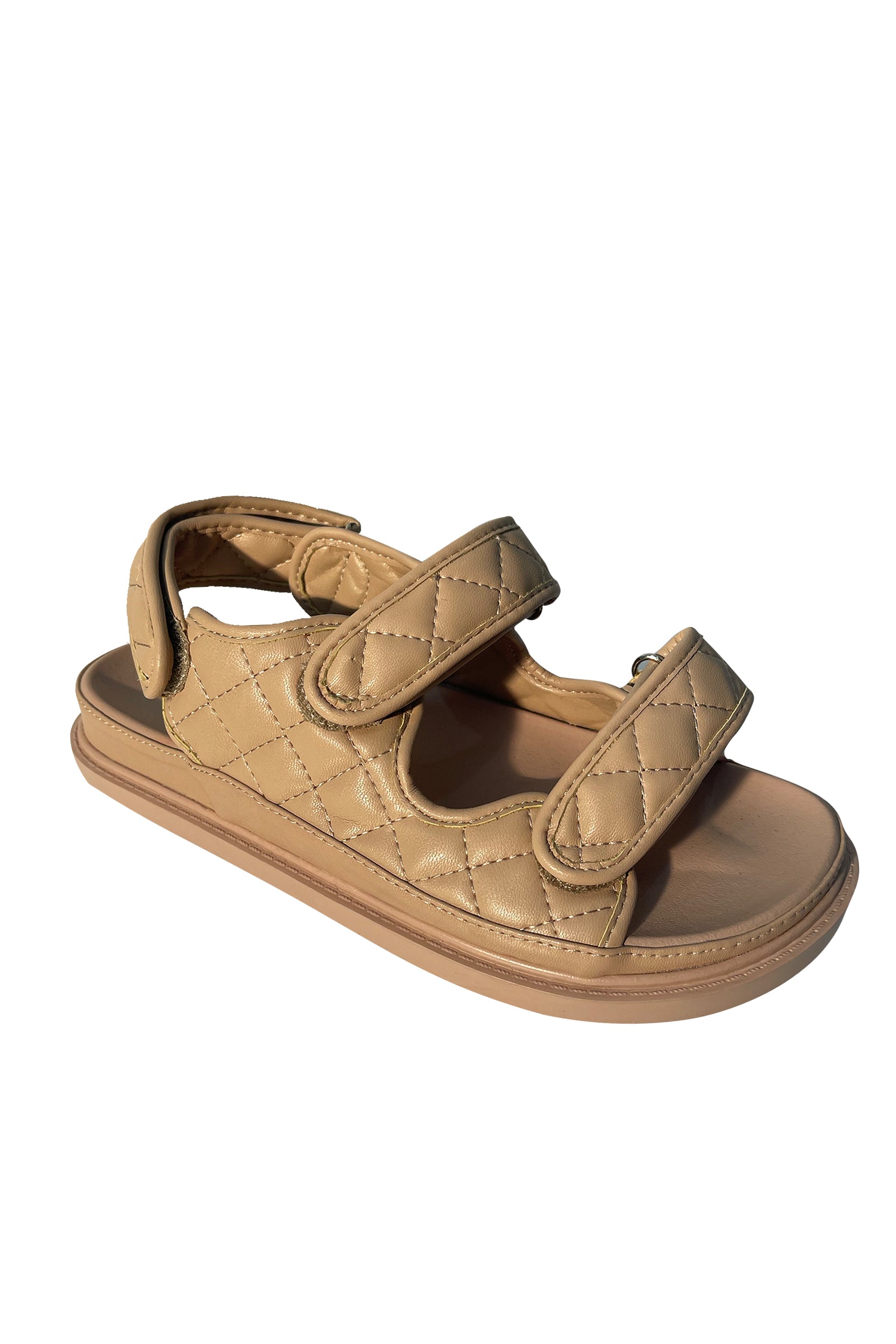 Nude Quilted Dad Sandal, 5 by Sorella Boutique
