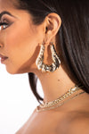 Gold Detailed Bamboo Hoops