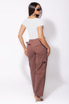 Cotton Drawstring wide leg cargo pants
