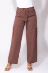 Cotton Drawstring wide leg cargo pants