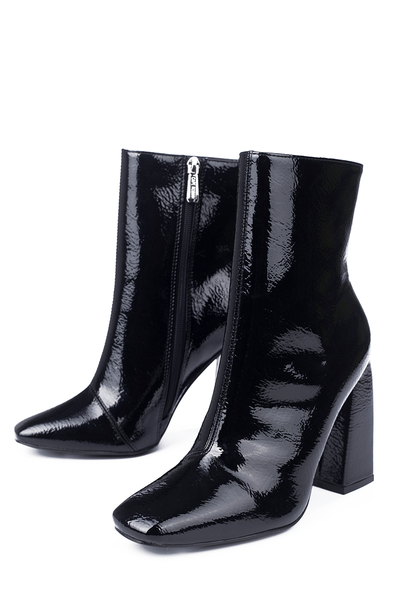 Black Block Heel Ankle Boot