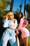 Blue Sorella Velour Zip Up Hoodie