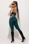 Green Side Cut Out Jumpsuit