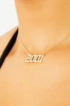 2001 Pendant Necklace - Gold