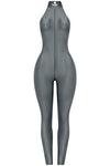 Charcoal Full Length Halter Jumpsuit