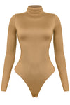 Long Sleeve Turtleneck Bodysuit Camel