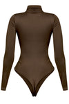 Long Sleeve Turtleneck Bodysuit Brown