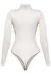 Long Sleeve Turtleneck Bodysuit Off White