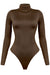 Long Sleeve Turtleneck Bodysuit Brown