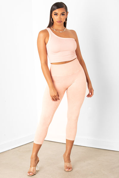 Peach Cropped Leggings