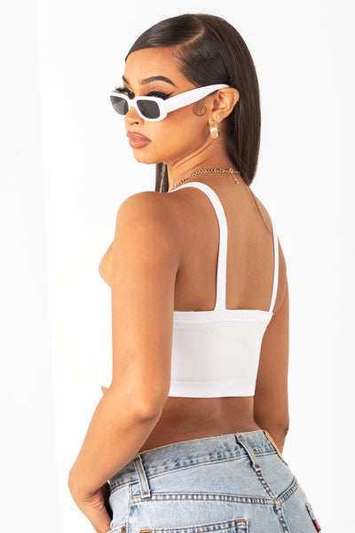 White Ribbed Cami