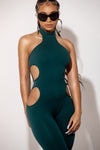 Green Side Cut Out Jumpsuit