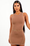 Sorella Mocha Contrast Stitch Dress