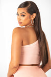 Peach One Shoulder Crop Top