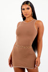 Sorella Mocha Contrast Stitch Dress