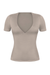 Stone Short Sleeve V-Neck Solid Top