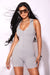 Ribbed Zip Up Unitard H Grey
