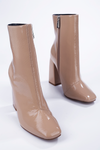 Nude Block Heel Ankle Boot
