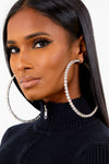 Silver Oversized Studded Hoops
