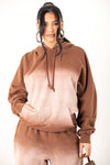 Sorella Brown Acid Wash Hoodie