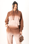 Sorella Brown Acid Wash Hoodie