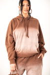 Sorella Brown Acid Wash Hoodie