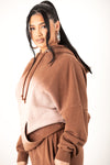 Sorella Brown Acid Wash Hoodie