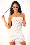 White Hollow Out Tube Top Dress