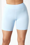 Light Blue Cotton Biker Shorts
