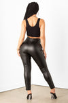 Black Pu High Waist Leggings